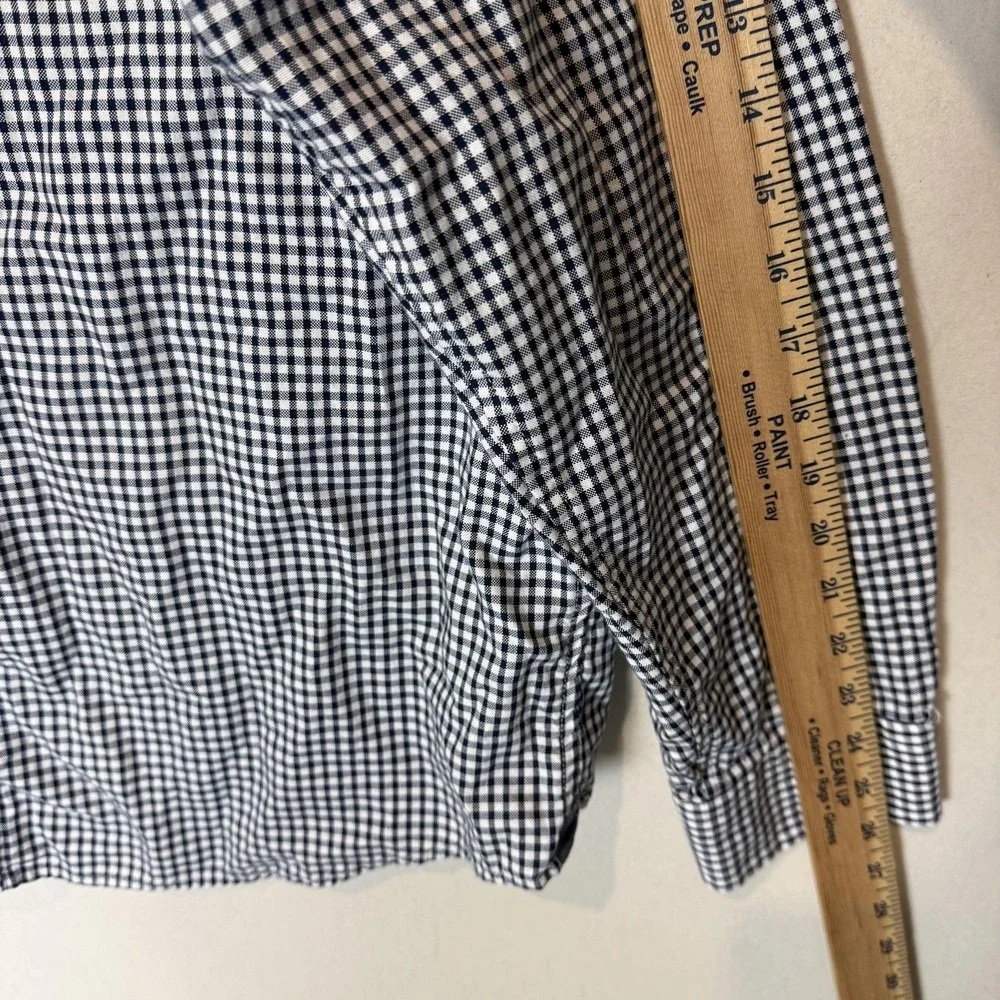 Banana Republic Shirt Mens XL Blue Check Untucked Fit Button‎ Down Oxford Casual